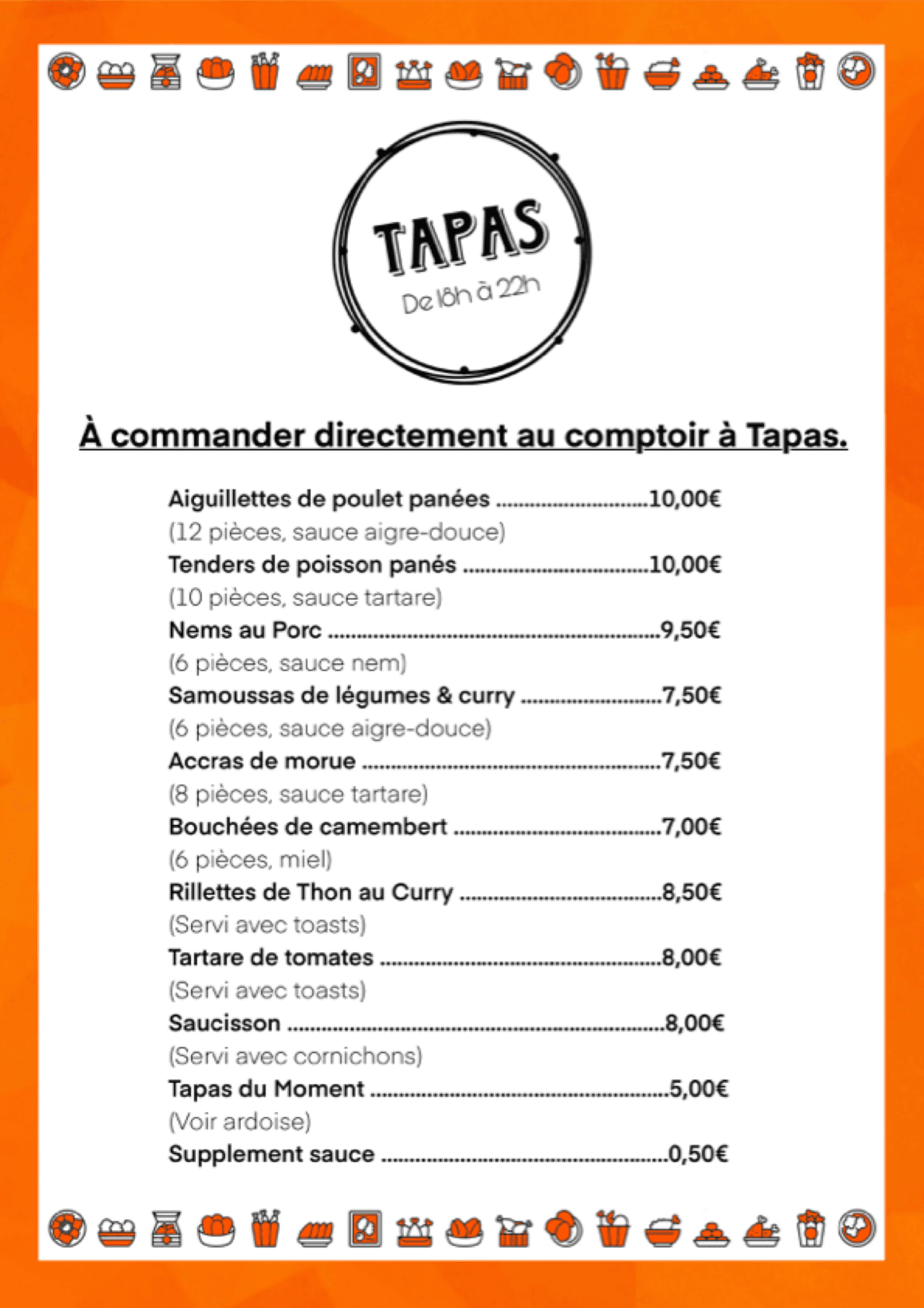 Aperçu de Carte des tapas
